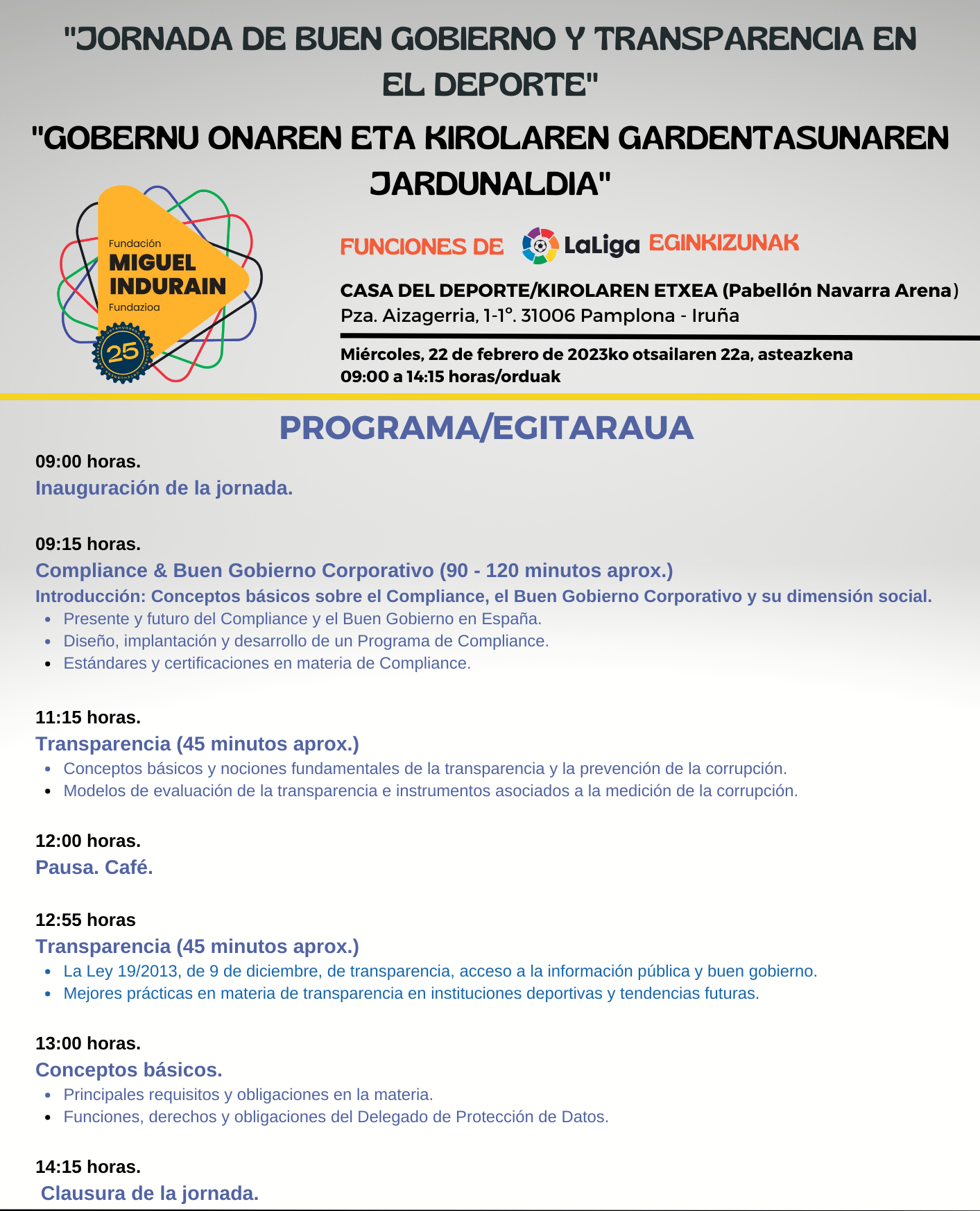 Jornada de buen gobierno y transparencia en el deporte